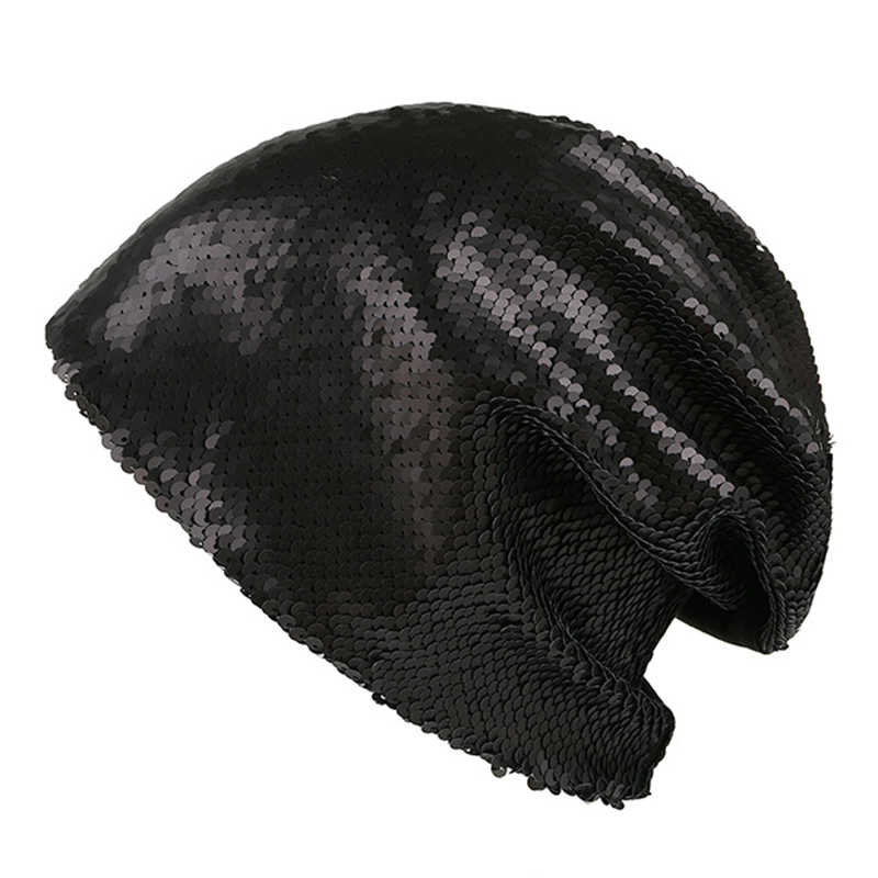 Women-Fashion-Sequin-Muslim-Chemical-Skull-Cap-Outdoor-Double-Layers-Earmuffs-Beanie-1334768