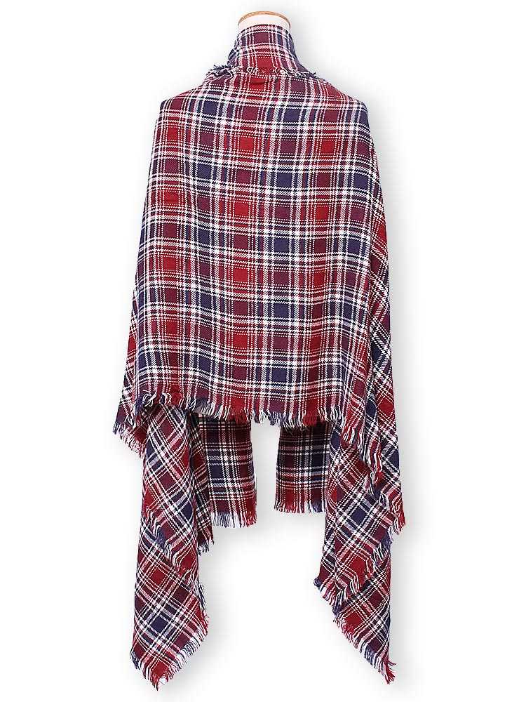 Women-Fashion-Small-Grid-Plaid-Tassel-Knitted-Shawl-Scarf-957552