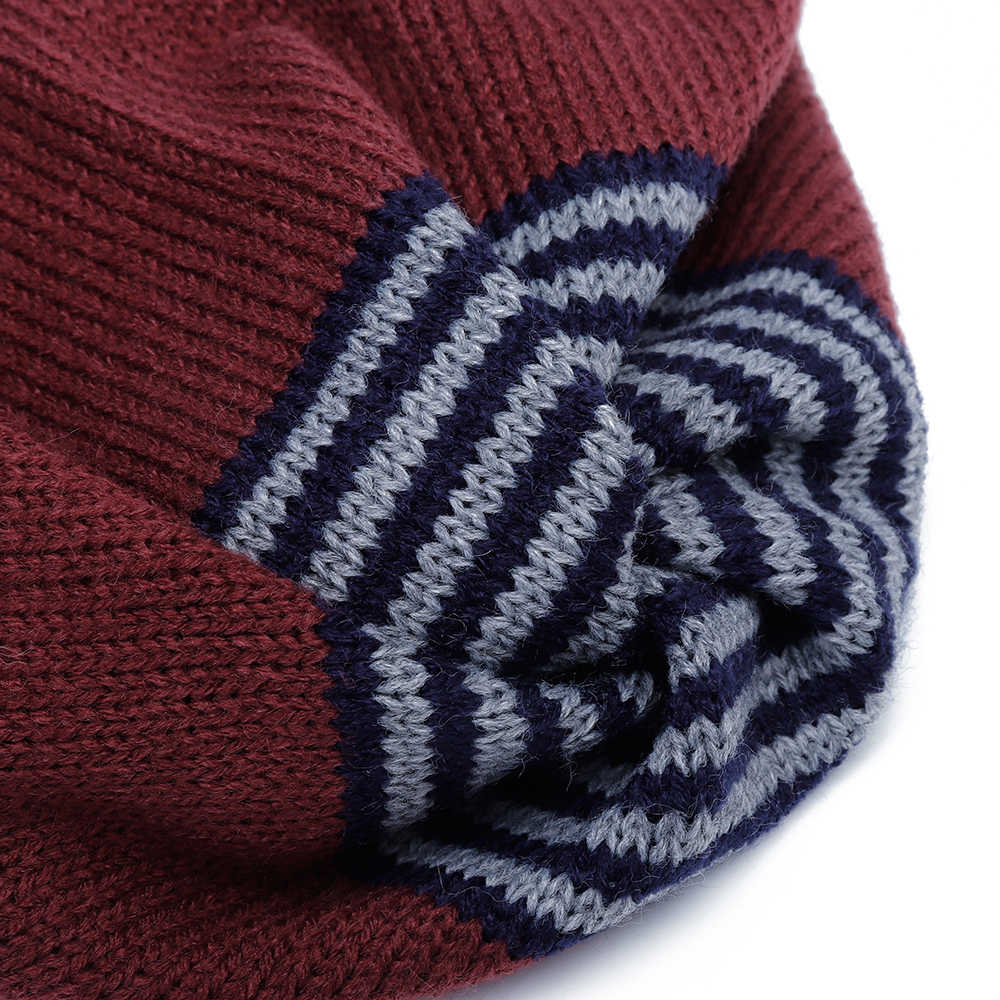 Women-Fashion-Stripes-Knit-Hat-Scarf-Dual-use-Warm-Knit-Beanie-1375351