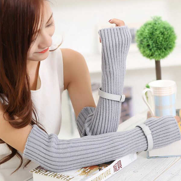 Women-Fingerless-Stripe-Design-Knitted-Long-Gloves-Winter-Warm-Crochet-Mittens-1215409