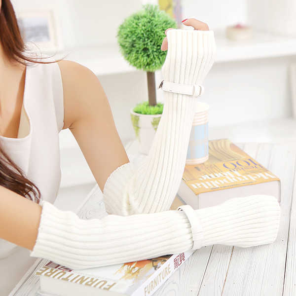 Women-Fingerless-Stripe-Design-Knitted-Long-Gloves-Winter-Warm-Crochet-Mittens-1215409