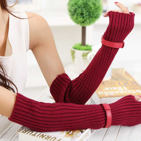 Women-Fingerless-Stripe-Design-Knitted-Long-Gloves-Winter-Warm-Crochet-Mittens-1215409