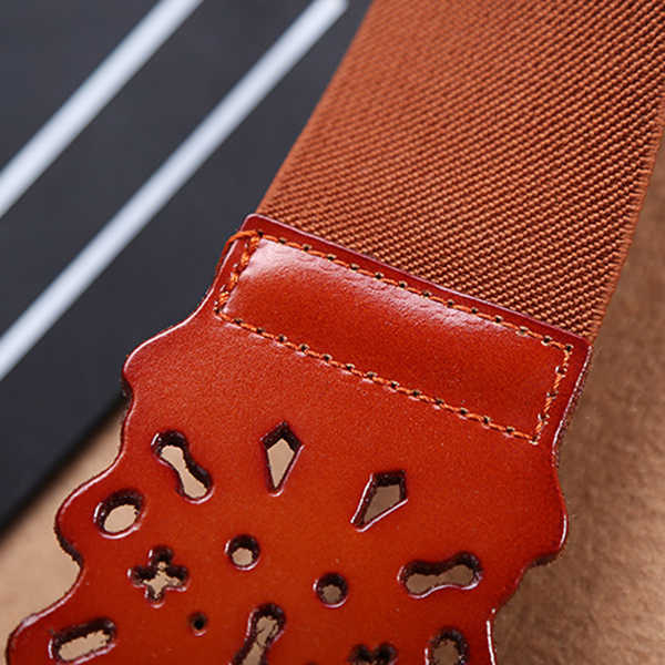 Women-First-Layer-Leather-Hollow-Belts-Elastic-Stretchable-Metal-Button-Waistband-1143614