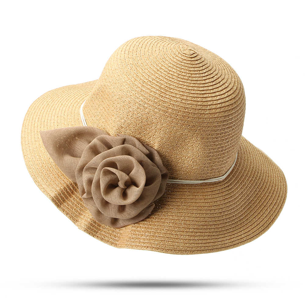 Women-Flower-Foldable-Sunscreen-Bucket-Straw-Hat-Outdoor-Casual-Travel-Beach-Sea-Floppy-Hat-1456005