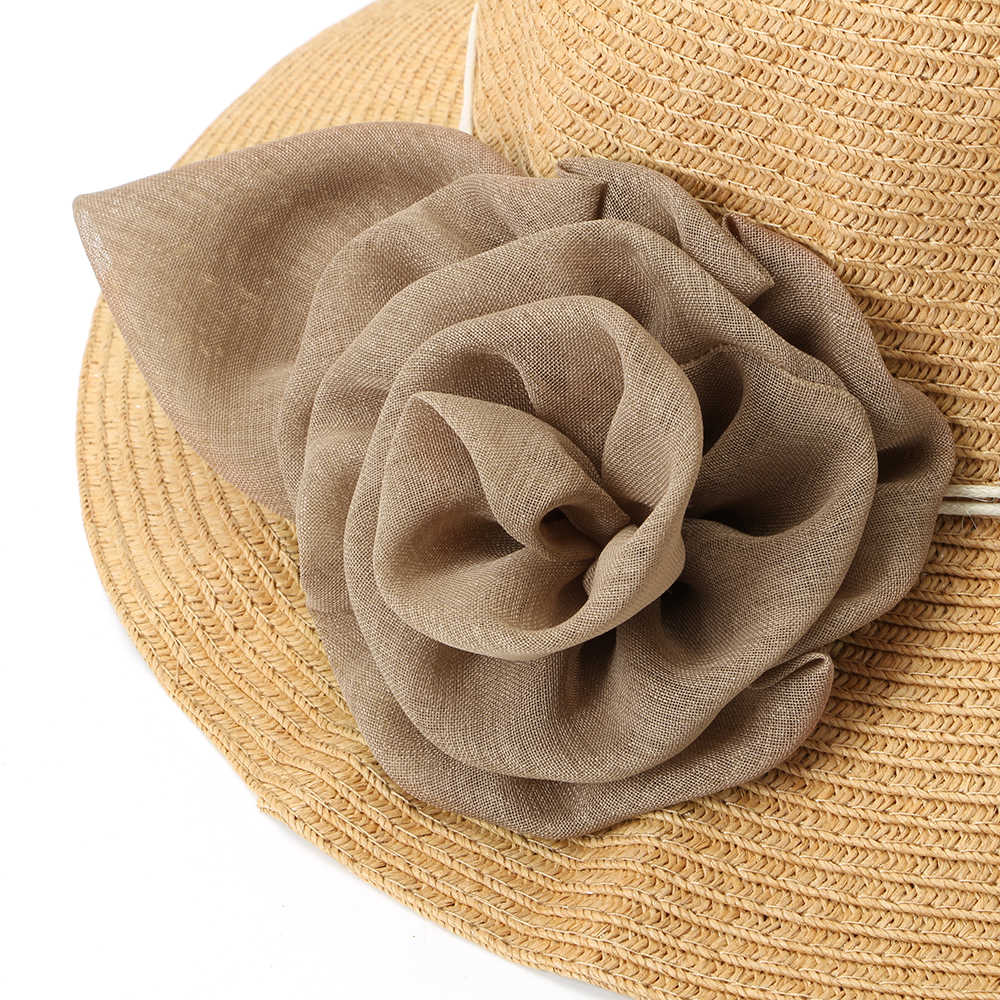 Women-Flower-Foldable-Sunscreen-Bucket-Straw-Hat-Outdoor-Casual-Travel-Beach-Sea-Floppy-Hat-1456005