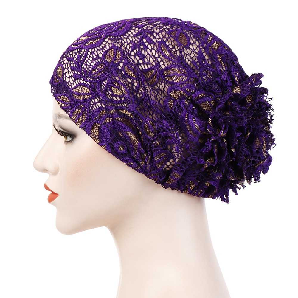 Women-Flower-Hollow-Lace-Beanie-Hat-Ethnic-Turban-Chemo-Cap-1406379