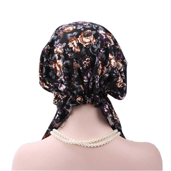 Women-Flower-Printing-Muslim-Cotton-Turban-Cap-Elastic-Casual-Breathable-Beanies-1203119