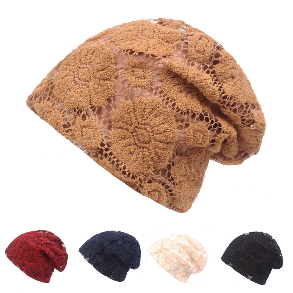 Women-Flowers-Lace-Breathable-Beanie-Hat-Comfortable-Soild-Color-Sunshade-Hat-1312704