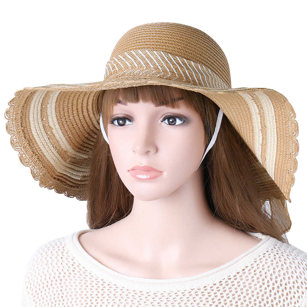 Women-Foldable-Bow-Sunscreen-Bucket-Straw-Hat-Outdoor-Casual-Travel-With-String-Beach-Sea-Floppy-Hat-1455358