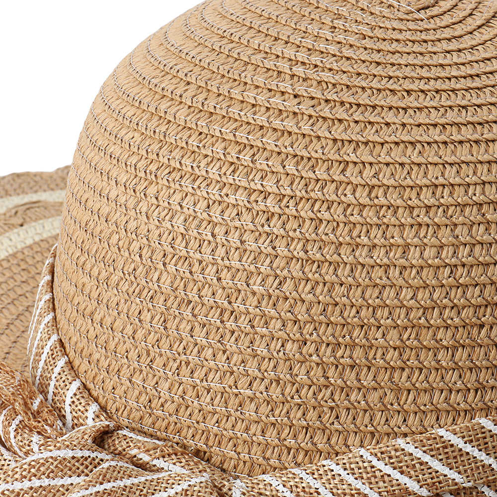 Women-Foldable-Bow-Sunscreen-Bucket-Straw-Hat-Outdoor-Casual-Travel-With-String-Beach-Sea-Floppy-Hat-1455358