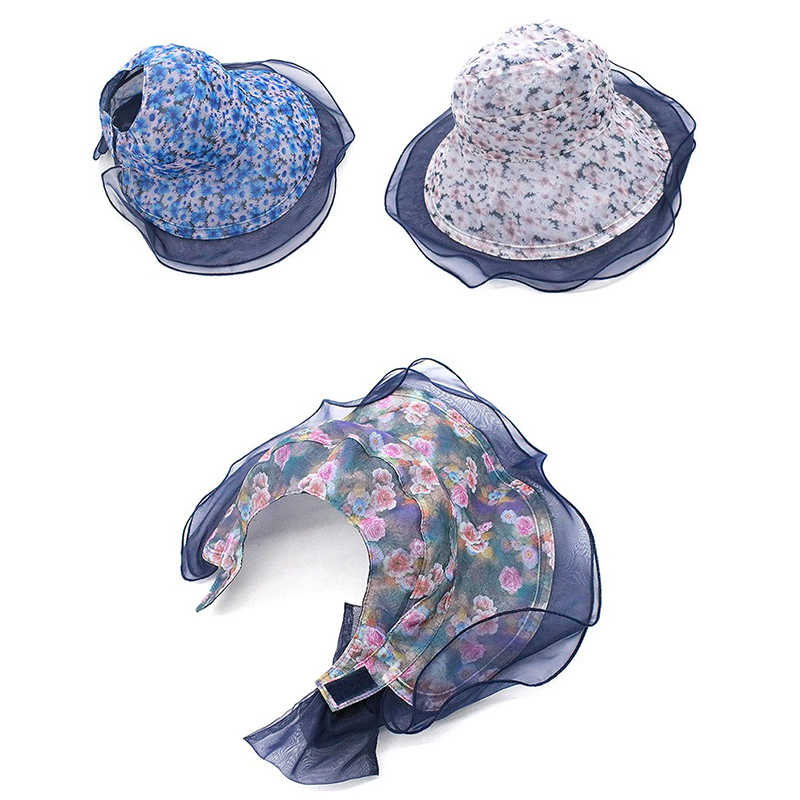 Women-Foldable-Double-sided-Wear-Summer-Sun-Empty-Top-Hat-Outdoor-Driving-Travel-Ponytail-Cap-1436220