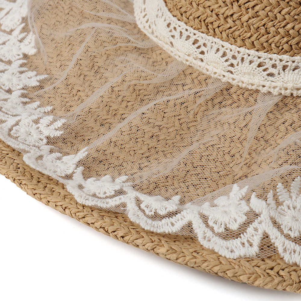 Women-Foldable-Lace-Bow-Sunscreen-Bucket-Straw-Hat-Outdoor-Casual-Travel-Beach-Sea-Floppy-Hat-1457310