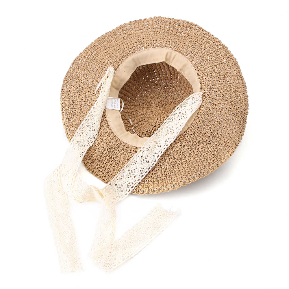 Women-Foldable-Lace-Tie-Handmade-Straw-Hat-Sunscreen-Travel-Beach-Floppy-Hat-1455278