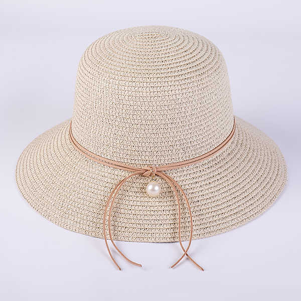 Women-Foldable-Straw-Beach-Cap-Summer-Vacation-Sunscreen-Bucket-Cap-1267567