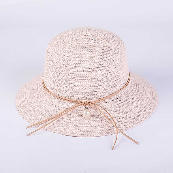 Women-Foldable-Straw-Beach-Cap-Summer-Vacation-Sunscreen-Bucket-Cap-1267567