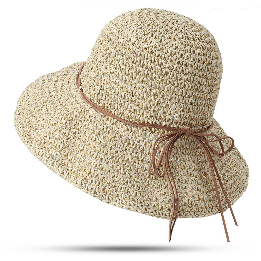 Women-Foldable-Sunscreen-Anti-UV-Bucket-Straw-Hat-Outdoor-Casual-Travel-Beach-Sea-Floppy-Hat-1455279