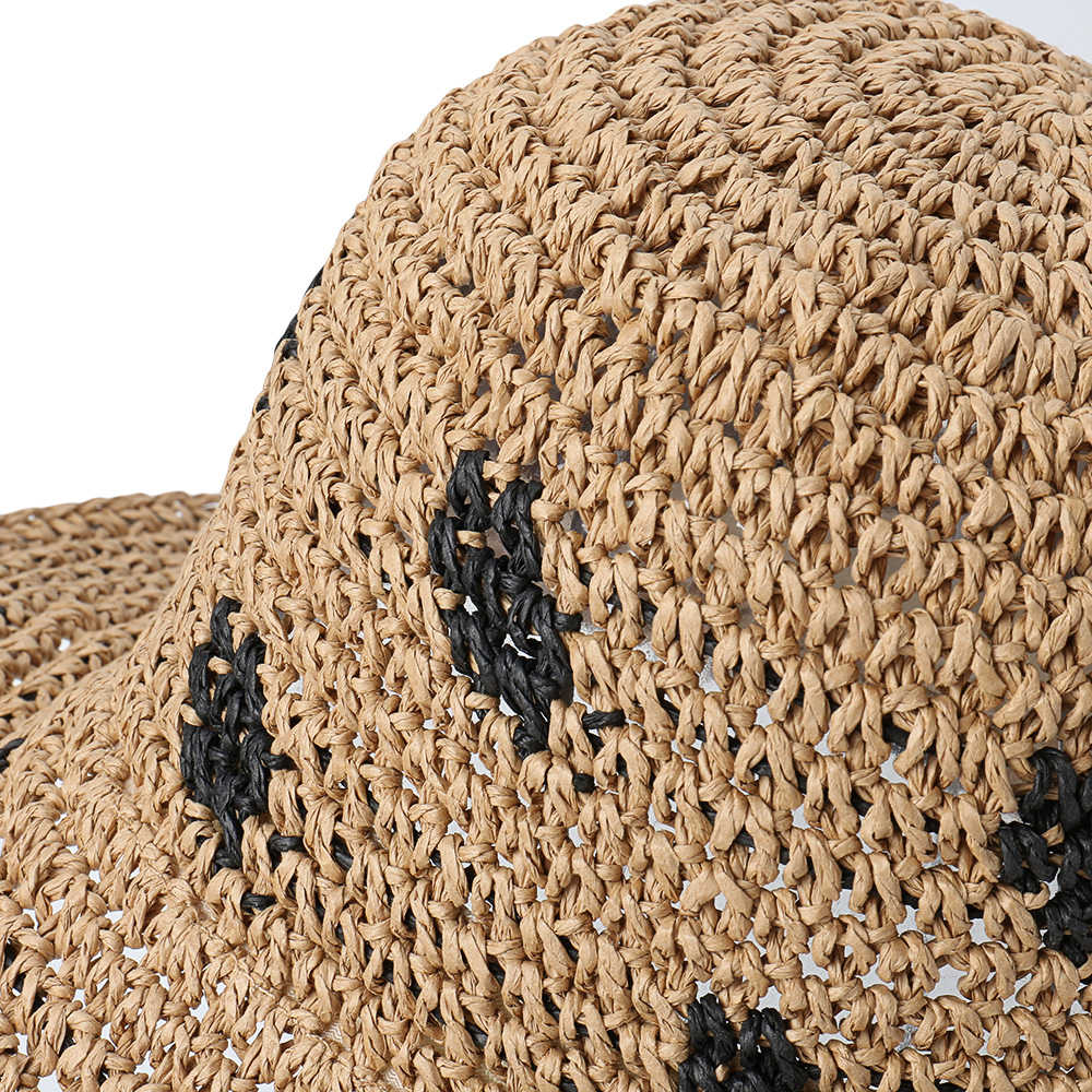 Women-Foldable-Sunscreen-Bucket-Straw-Hat-Outdoor-Casual-Travel-Beach-Sea-Floppy-Hat-1455321