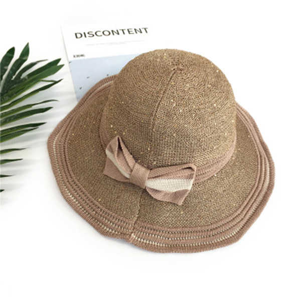 Women-Foldable-Sunshade-Beach-Hat-Outdoor-Breathable-Bowknot-Bucket-Cap-1173326