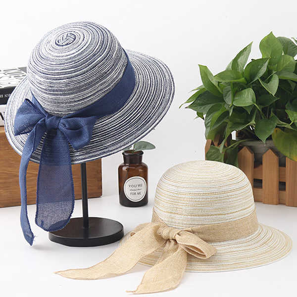 Women-Folding-Protable-Round-Top-Hats-Summer-Wide-Brim-Sunscreen-Beach-Hats-1274317