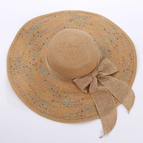 Women-Folding-Woven-Wide-Brimmed-Bucket-Hat-Outdoor-Beach-Dress-Visor-with-Bowknot-1272766