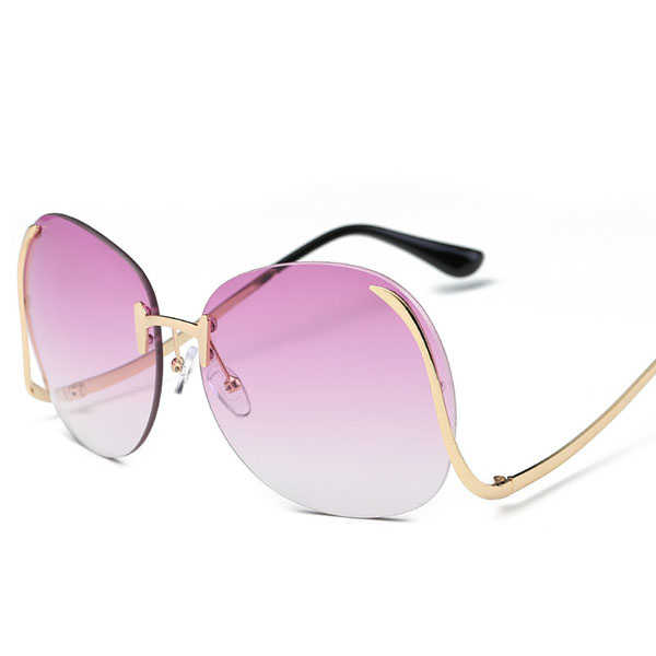 Women-Frameless-Curved-Leg-Anti-UV-Sunglasses-Gradient-Color-Lens-Glasses-1166568