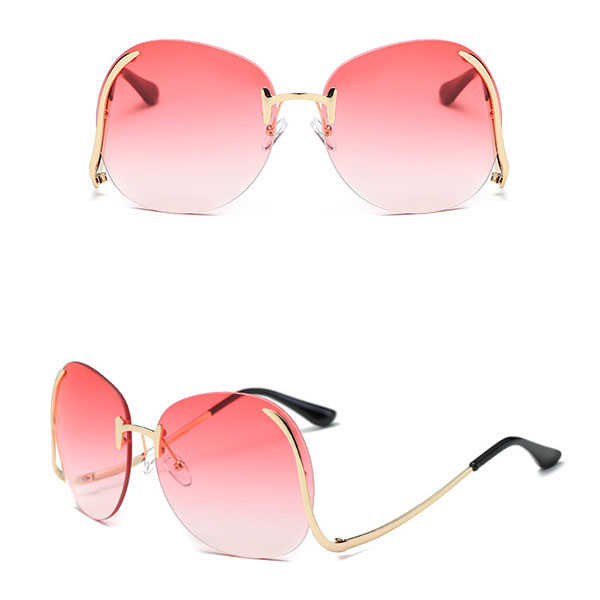 Women-Frameless-Curved-Leg-Anti-UV-Sunglasses-Gradient-Color-Lens-Glasses-1166568