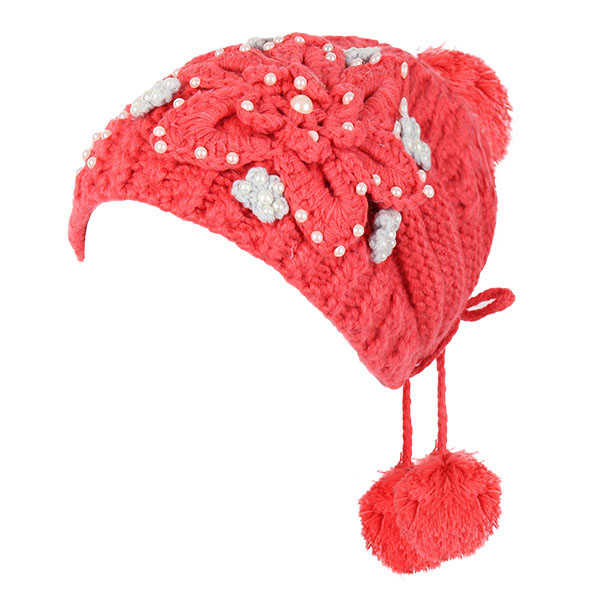 Women-Girl-Crochet-Knitting-Woven-Flower-Caps-Slouch-Beanie-Hanging-Ball-Bead-Decorative-Hat-1012777