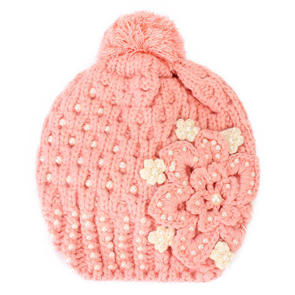 Women-Girl-Crochet-Knitting-Woven-Flower-Caps-Slouch-Beanie-Hanging-Ball-Bead-Decorative-Hat-1012777