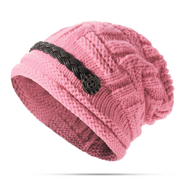 Women-Girl-Crochet-Strap-Knitting-Caps-Button-Decorative-Baggy-Beanie-Hat-1012774