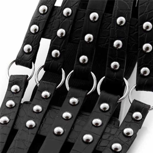 Women-Girl-Pu-Leather-Rivet-Wide-Round-Button-Belt-Elastic-Dress-Accessories-1064960