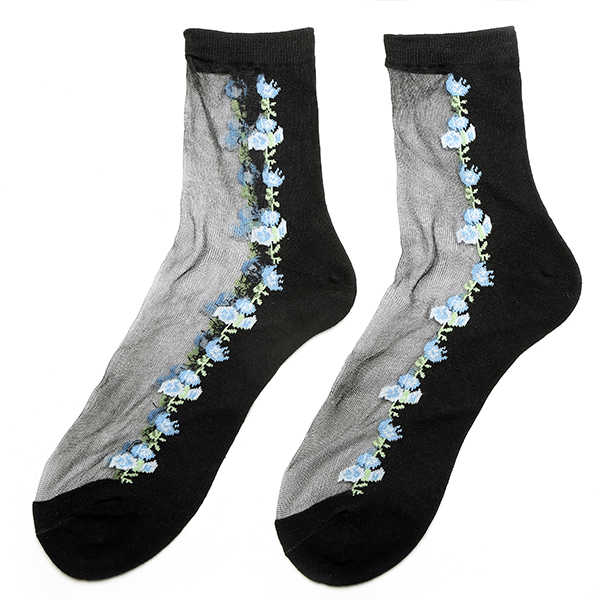 Women-Girl-Rose-Floral-Embroidery-Sheer-Mesh-Transparent-Socks-Short-Ankle-Breathable-Hosiery-1074021