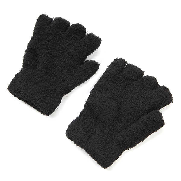 Women-Girl-Soft-Coral-Fleece-Gloves-Fingerless-Pure-Color-Short-Mittens-1004292