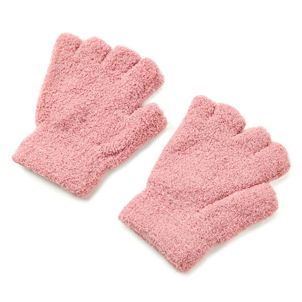 Women-Girl-Soft-Coral-Fleece-Gloves-Fingerless-Pure-Color-Short-Mittens-1004292