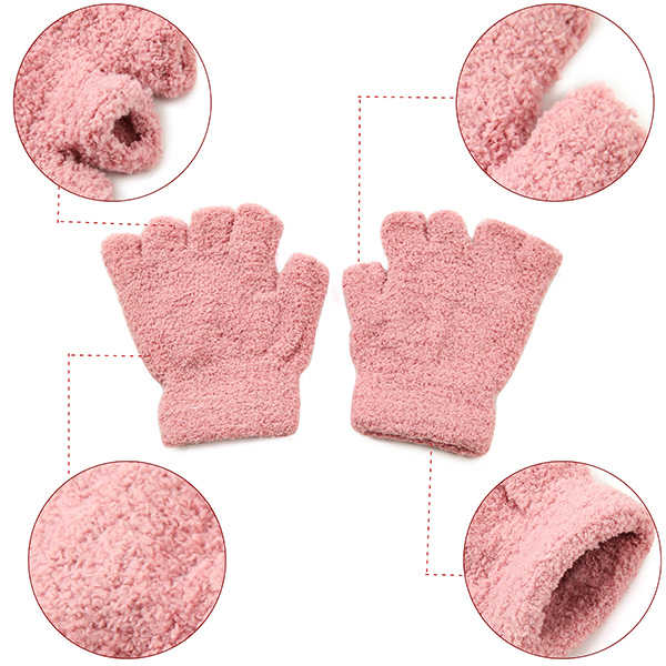 Women-Girl-Soft-Coral-Fleece-Gloves-Fingerless-Pure-Color-Short-Mittens-1004292