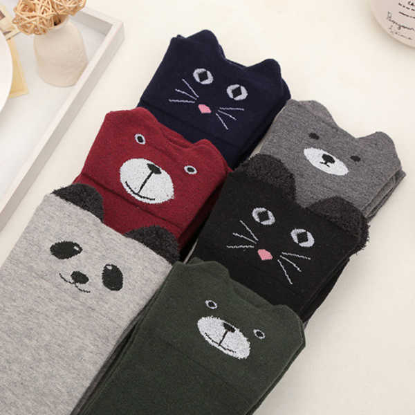 Women-Girls-Cartoon-Animal-Cotton-Stocking-Kawaii-Cat-Bear-Over-Kneed-High-Tight-Socks-1093822