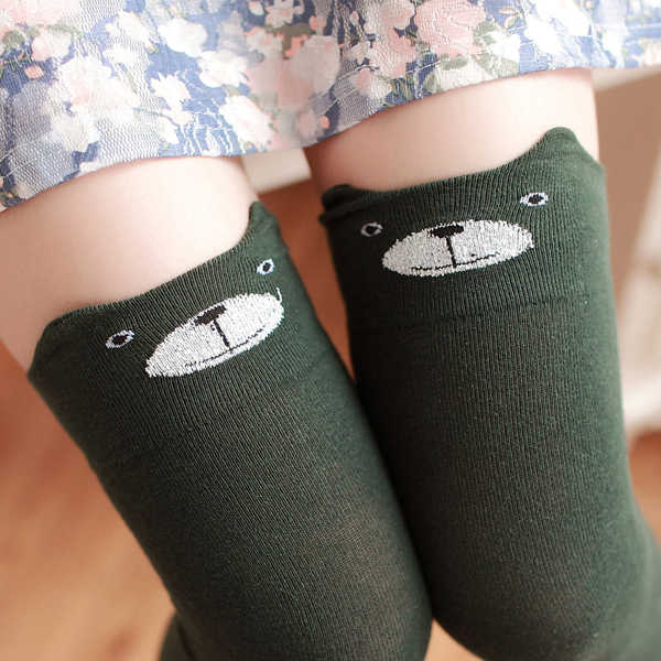 Women-Girls-Cartoon-Animal-Cotton-Stocking-Kawaii-Cat-Bear-Over-Kneed-High-Tight-Socks-1093822