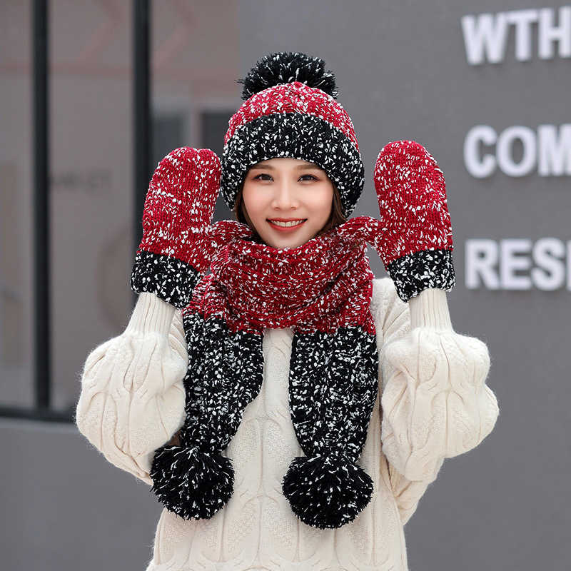 Women-Girls-Christmas-Knit-Snow-Hat-Gloves-Scarf-Winter-Warm-Trend-Three-Piece-Set-1369933