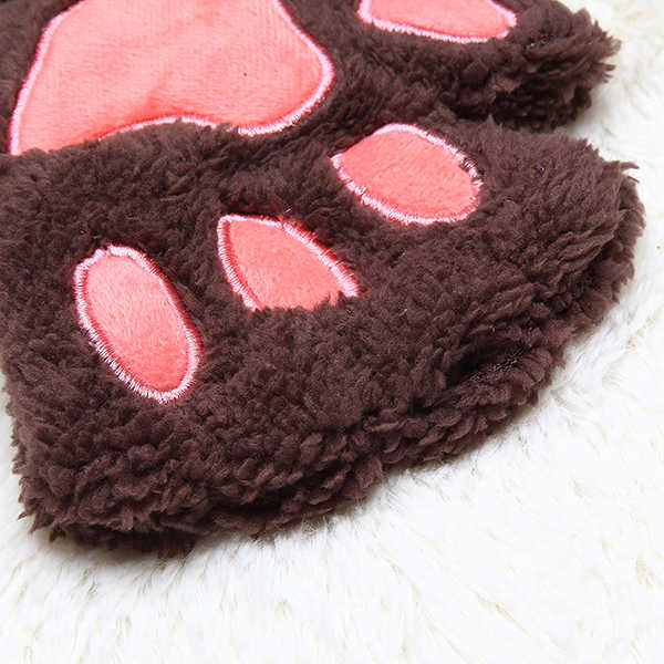 Women-Girls-Fluffy-Plush-Bear-Cat-Paw-Fingerless-Gloves--Paw-Glove-Winter-Warm-Mittens-1111520