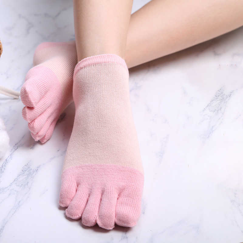 Women-Girls-Simple-Style-Five-Toe-Socks-5-Pair-Set-Short-Tube-Ankle-Socks-1376389