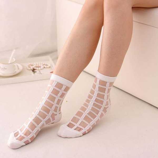 Women-Girls-Summer-Transparent-Hipster-Socks-Plaid-Grid-Crystal-Silk-Lace-Mesh-Ankle-Socks-1135427