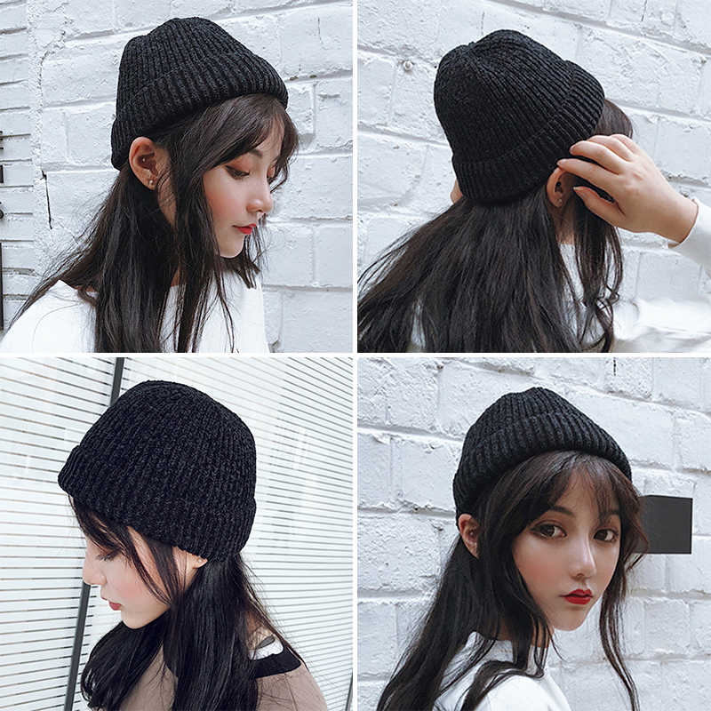 Women-Girls-Winter-Chic-Street-Hip-Hop-Hat-Rolled-Cuff-Knit-Melon-Cap-Beanie-Skullcap-1369175