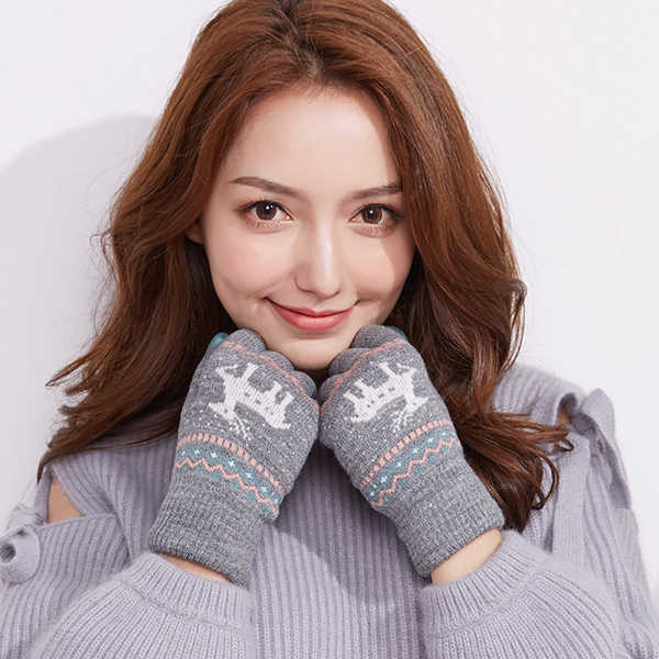 Women-Girls-Winter-Crochet-Knitted-Warm-Gloves--Touch-Screen-Cute-Deer-Printing-Mittens-1205808