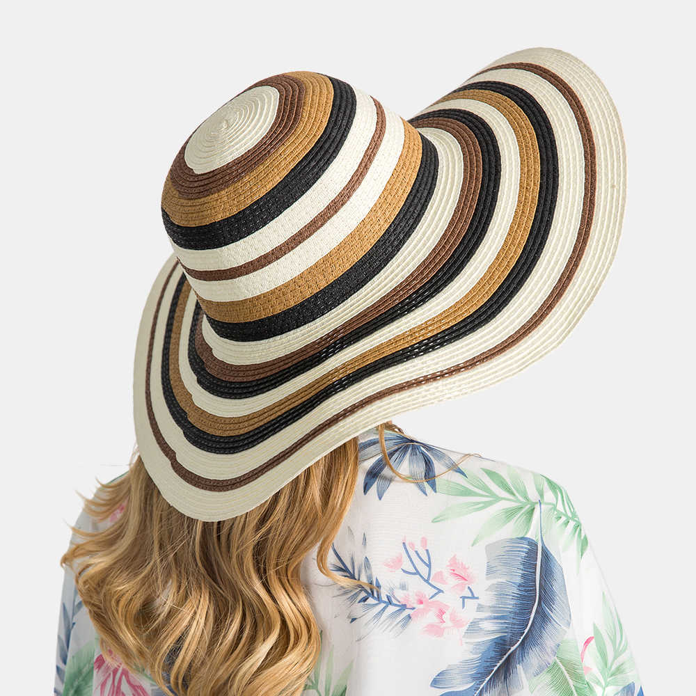 Women-Gradient-Hollow-Large-Edge-Cap-Travel-Shade-Straw-Hat-1509278