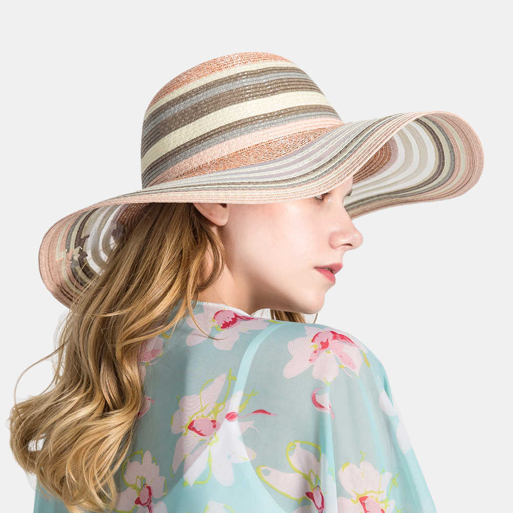 Women-Gradient-Hollow-Large-Edge-Cap-Travel-Shade-Straw-Hat-1509278