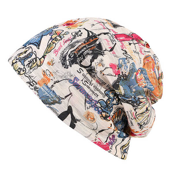 Women-Graffiti-Cotton-Beanies-Cap-Casual-Warm-Skullies-Bonnet-Hat-1194064