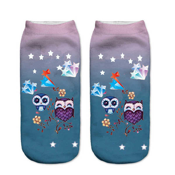 Women-Harajuku-3D-Owl-Animal-Print-Socks-Good-Stretch-Breathable-Low-Cut-Ankle-Socks-1214755