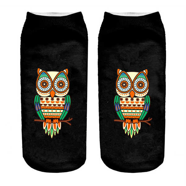 Women-Harajuku-3D-Owl-Animal-Print-Socks-Good-Stretch-Breathable-Low-Cut-Ankle-Socks-1214755