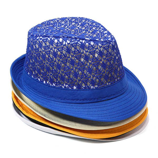 Women-Hollow-Breathable-Fedora-Bucket-Hat-Travel-Casual-Sunshade-Beach-Jazz-Cap-1193459