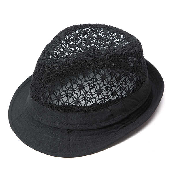 Women-Hollow-Breathable-Fedora-Bucket-Hat-Travel-Casual-Sunshade-Beach-Jazz-Cap-1193459