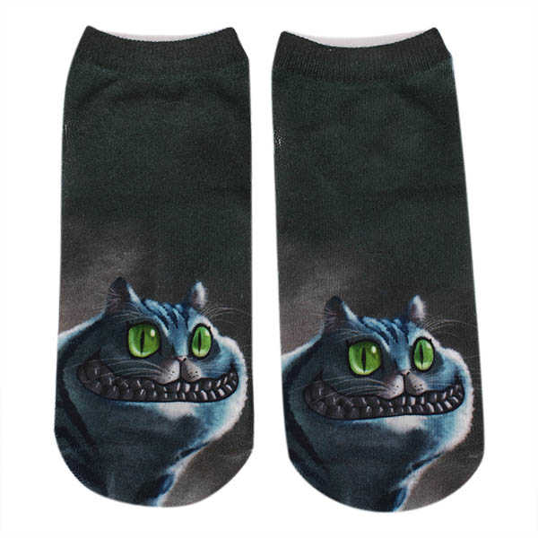 Women-Ladies-3D-Printed-Animal-Pattern-Socks-Cute-Cat-Low-Cut-Ankle-Hosiery-1032339